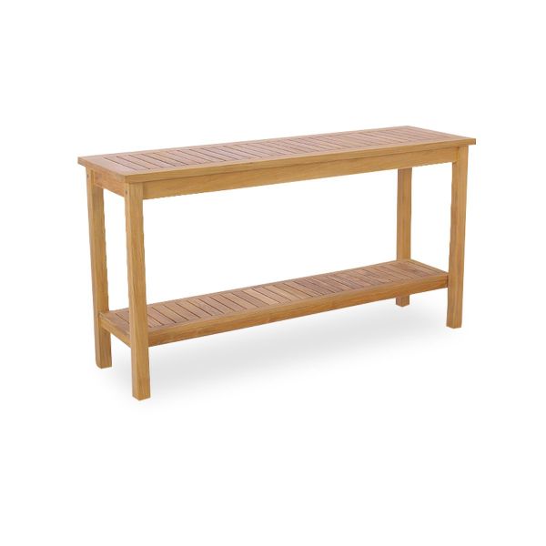 Classic Teak Console Table with Shelf